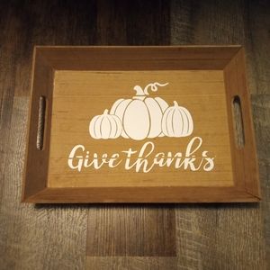 A wooden serving tray